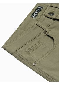 Ombre Clothing - Spodnie męskie chino - khaki P990 - M. Okazja: na co dzień. Kolor: brązowy. Materiał: bawełna, elastan. Styl: casual, klasyczny, elegancki #6
