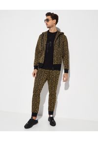 Versace Jeans Couture - VERSACE JEANS COUTURE - Rozpinana bluza z logowaniem. Kolor: czarny. Materiał: dresówka, materiał. Długość rękawa: długi rękaw. Długość: długie. Wzór: aplikacja #3