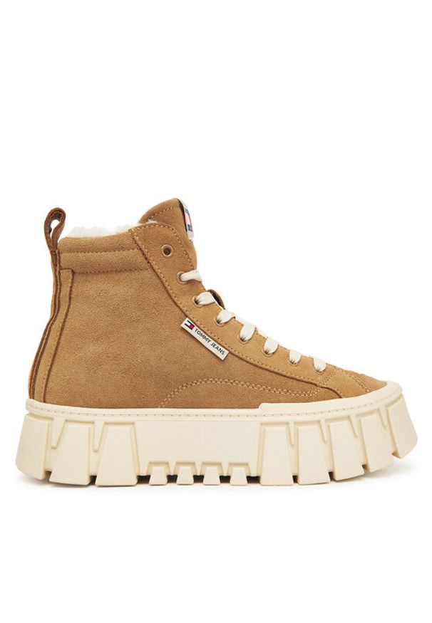 Tommy Jeans Sneakersy Tjw Vulc Flatform Suede Wl EN0EN02894 Brązowy. Kolor: brązowy. Materiał: zamsz, skóra