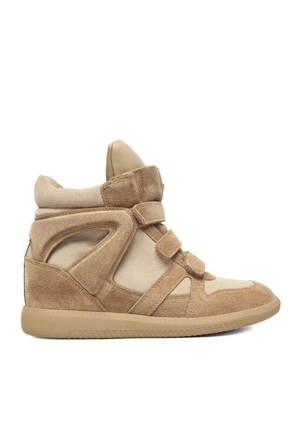 Badura Sneakersy EO-IVI-LT1885-2N Beżowy. Kolor: beżowy. Materiał: skóra, zamsz