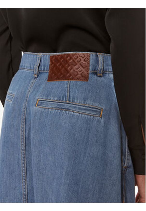 BOSS - Boss Spódnica jeansowa 50516021 Niebieski Regular Fit. Kolor: niebieski. Materiał: bawełna