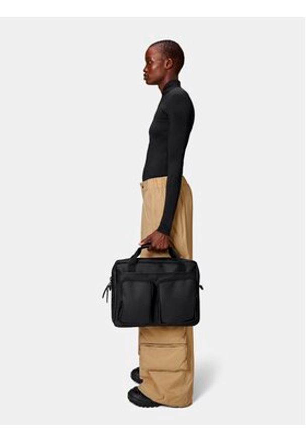 Rains Torba Texel Tech Bag W3 14250 Czarny. Kolor: czarny. Materiał: materiał