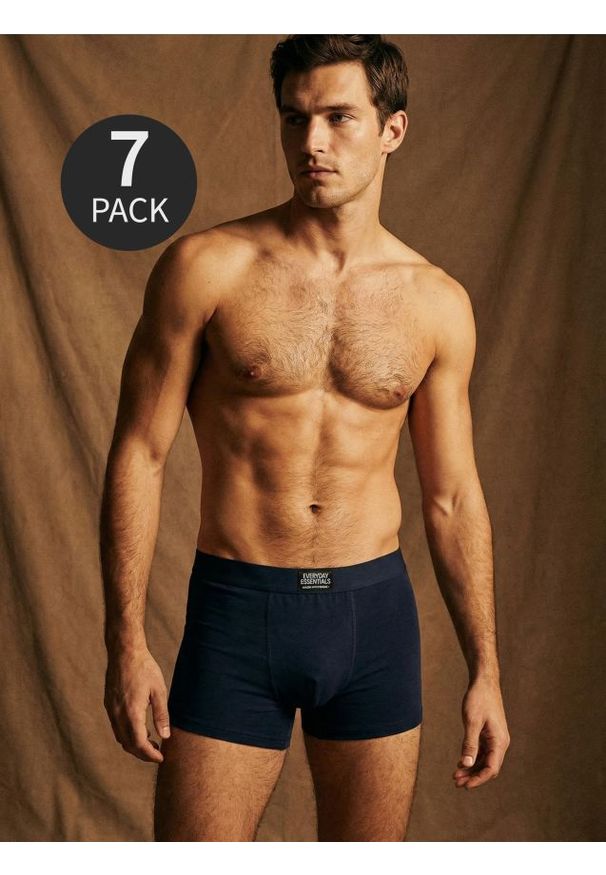 Sinsay - Bawełniane bokserki classic 7 pack - granatowy. Kolor: niebieski. Materiał: bawełna