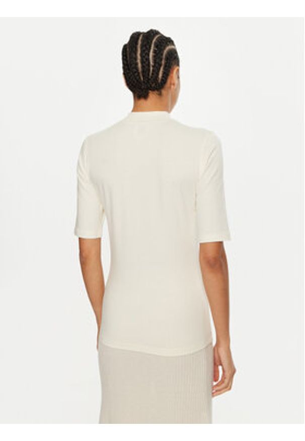 Calvin Klein Bluzka K20K207744 Écru Regular Fit. Materiał: bawełna, syntetyk