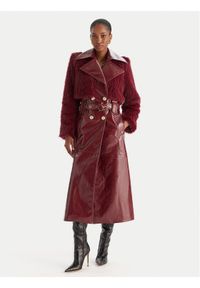 Babylon Płaszcz przejściowy S00772 Bordowy Regular Fit. Kolor: czerwony. Materiał: skóra #1
