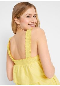 Sukienka ciążowa i do karmienia z falbaną bonprix kremowy żółty. Kolekcja: moda ciążowa. Kolor: żółty. Materiał: jersey #3