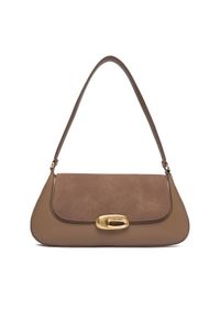 Calvin Klein Torebka Hardware Brushed Shoulder Bag LV04F3337G Beżowy. Kolor: beżowy. Materiał: skórzane #1