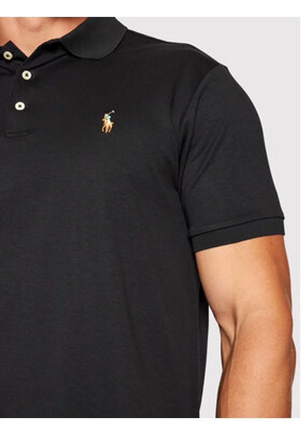 Polo Ralph Lauren Polo Ssl 710713130001 Czarny Slim Fit. Typ kołnierza: polo. Kolor: czarny. Materiał: bawełna