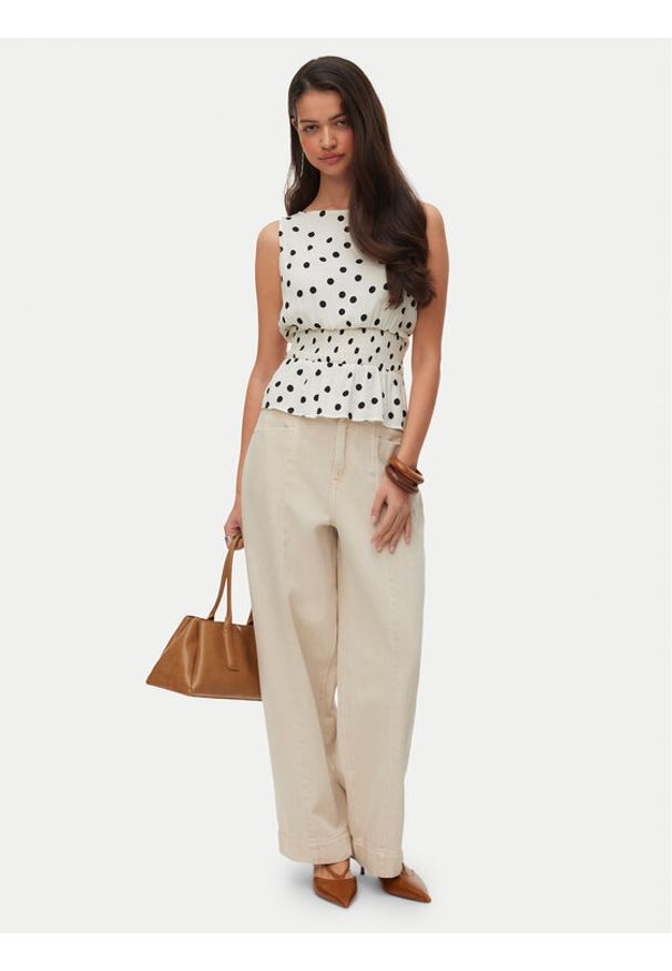 Vero Moda Bluzka Elisa 10347963 Biały Loose Fit. Kolor: biały. Materiał: wiskoza