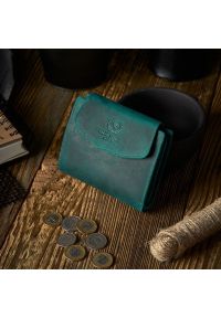 Portfel skórzany vintage PAOLO PERUZZI RFID T-12-GR zielony. Kolor: zielony. Materiał: skóra #1