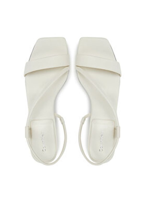 Calvin Klein Sandały Heel Sandal 50 Squared Lth HW0HW02534 Biały. Kolor: biały. Materiał: skóra