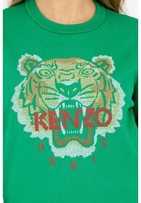 Kenzo - KENZO Zielona bluza damska z krzyżykowym tygrysem, Rozmiar M. Kolor: zielony #4