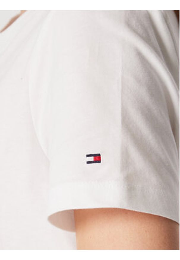 TOMMY HILFIGER - Tommy Hilfiger T-Shirt Foil WW0WW37194 Biały Regular Fit. Kolor: biały. Materiał: bawełna