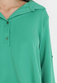 Born2be - Zielona Koszula Phaelaia. Kolor: zielony. Materiał: tkanina. Wzór: aplikacja, gładki #6