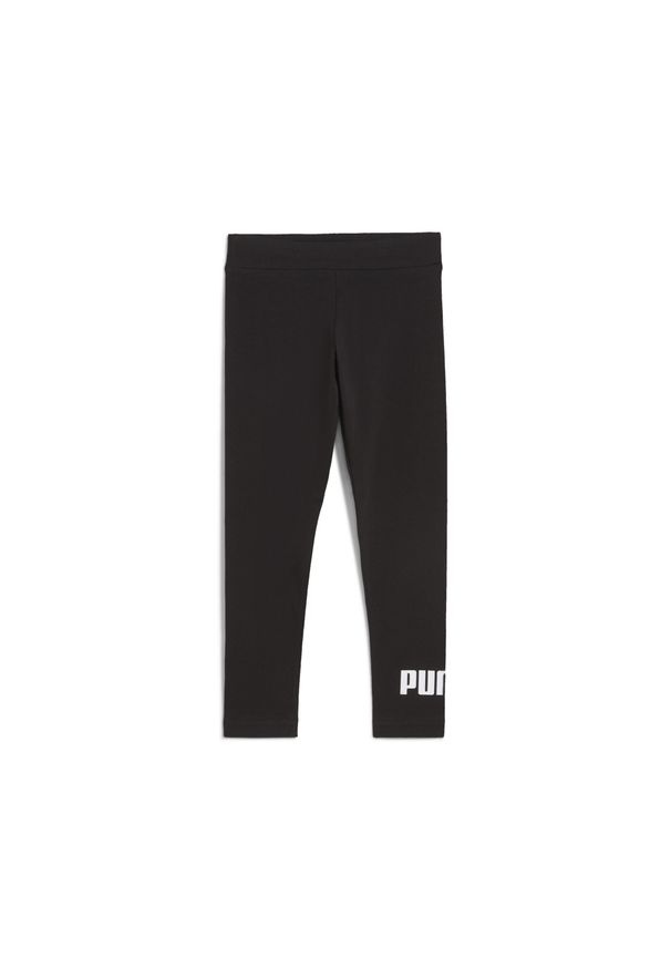 Puma - Dziecięce legginsy ESS z logo No. 1 PUMA Black. Okazja: na uczelnię. Kolor: czarny. Materiał: guma. Wzór: nadruk. Styl: elegancki, sportowy