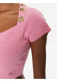 Pinko Bluzka 102882 A1LK Różowy Slim Fit. Kolor: różowy. Materiał: wiskoza #2