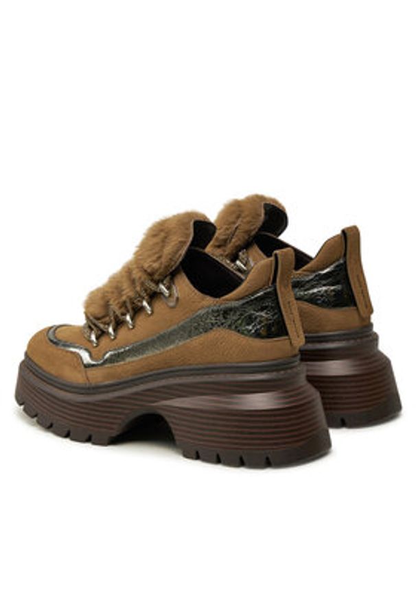 MICHAEL Michael Kors Półbuty Shiloh Bootie 40F4SSFE8L Brązowy. Kolor: brązowy. Materiał: skóra, nubuk