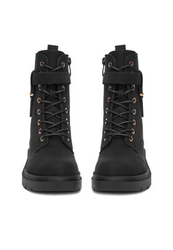 DeeZee Trzewiki HX21071-37A Czarny. Kolor: czarny. Materiał: materiał