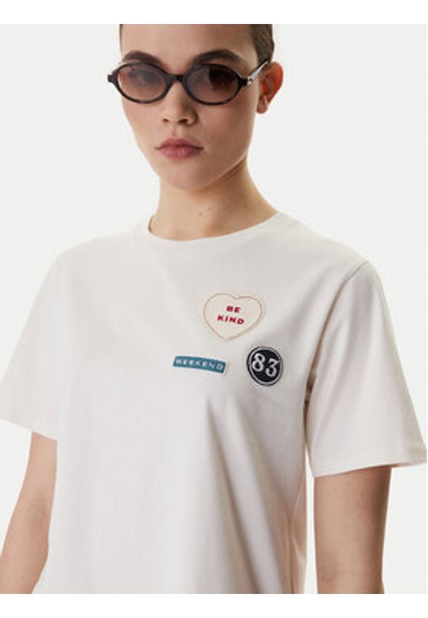 Weekend Max Mara T-Shirt West 2615971041 Écru Regular Fit. Kolor: kremowy. Materiał: bawełna