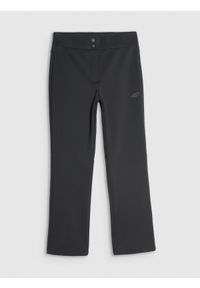 4f - 4F Spodnie narciarskie softshell membrana 5000 dziewczęce - czarne 122 (6-7 lat). Kolor: czarny. Materiał: softshell. Sezon: lato. Sport: narciarstwo