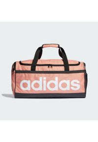 Adidas - Essentials Linear Duffel Bag Medium. Kolor: brązowy, wielokolorowy, beżowy, biały. Materiał: materiał