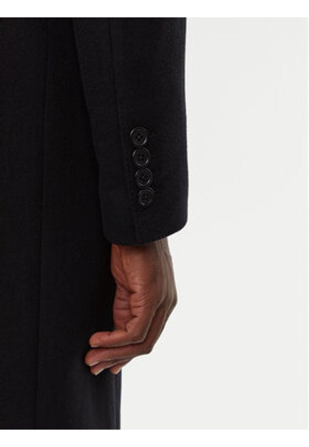 DOLCE & GABBANA - Dolce&Gabbana Płaszcz wełniany G036IT HUMJ2 Czarny Regular Fit. Kolor: czarny. Materiał: wełna