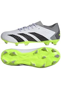 Adidas - Buty adidas Predator Accuracy.3 L Fg M GZ0014 białe białe. Kolor: biały. Materiał: materiał. Szerokość cholewki: normalna #1