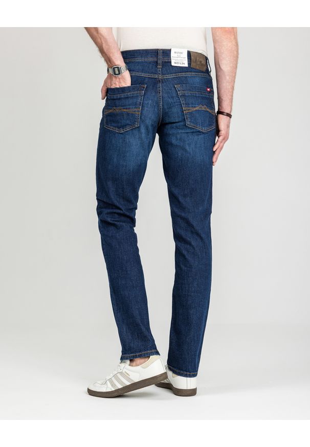 Męskie Spodnie Jeansowe Mustang Style Washington Straight Denim Blue 1018017 5000 882