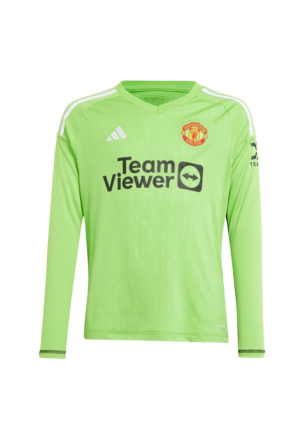 Adidas - Koszulka Manchester United Tiro 23 Long Sleeve Goalkeeper Kids. Kolor: zielony. Materiał: materiał
