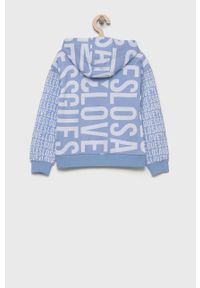 Guess - Bluza dziecięca. Okazja: na co dzień. Typ kołnierza: kaptur. Kolor: niebieski. Materiał: bawełna, dzianina. Styl: casual #3