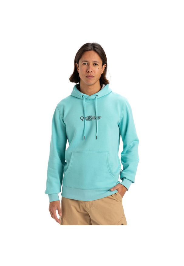 Quiksilver - Bluza z kapturem dla Mężczyzn FINELINE Niebieski. Typ kołnierza: kaptur. Kolor: niebieski. Materiał: bawełna, poliester, materiał. Długość: długie