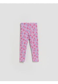 Reserved - Bawełniane legginsy we wzory - lawendowy. Kolor: fioletowy. Materiał: bawełna #1