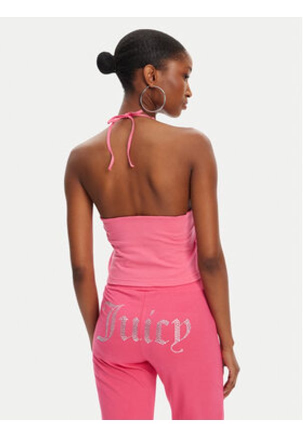 Juicy Couture Top Tied JCWCT125306 Różowy Slim Fit. Kolor: różowy. Materiał: bawełna
