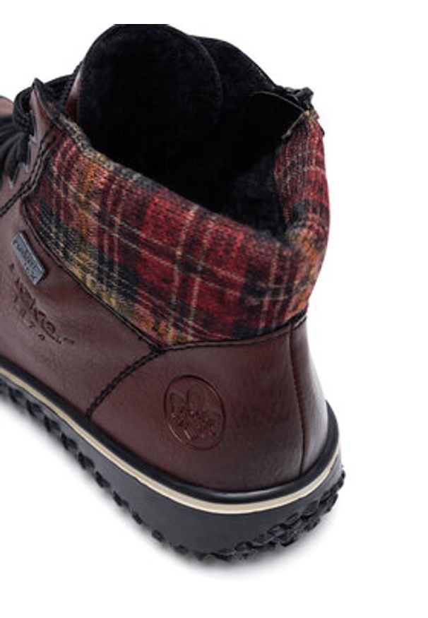 Rieker Trzewiki Z4243-36 Bordowy. Kolor: czerwony. Materiał: materiał