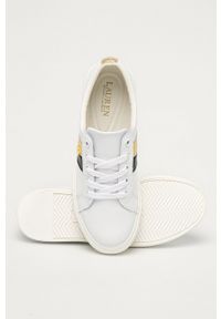 Lauren Ralph Lauren - Buty skórzane. Nosek buta: okrągły. Zapięcie: sznurówki. Kolor: biały. Materiał: skóra