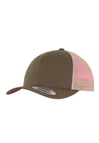 FLEXFIT - Dwukolorowa Czapka Trucker Retro. Kolor: zielony. Styl: retro