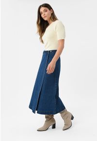 Volcano - Jeansowa spódnica G-AVIA. Okazja: na co dzień. Materiał: jeans. Długość: długie. Styl: sportowy, klasyczny, casual, elegancki #1