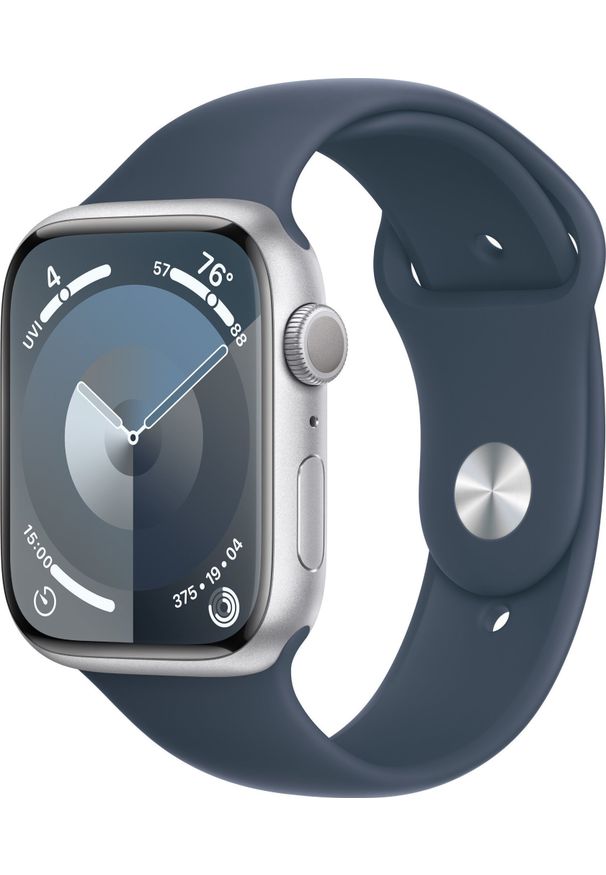 APPLE - Smartwatch Apple Watch 9 45mm GPS Silver Alu Sport S/M Niebieski (MR9D3QP/A). Rodzaj zegarka: smartwatch. Kolor: niebieski. Styl: sportowy