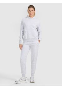 4f - 4F Spodnie dresowe joggery damskie - szare XS. Kolor: szary. Materiał: dresówka. Wzór: ze splotem, gładki #1