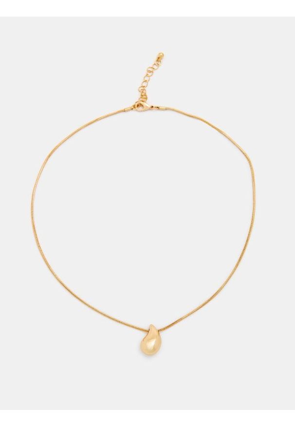 Sinsay - Naszyjnik z zawieszką w kształcie łezki - złoty. Materiał: złote. Kolor: złoty