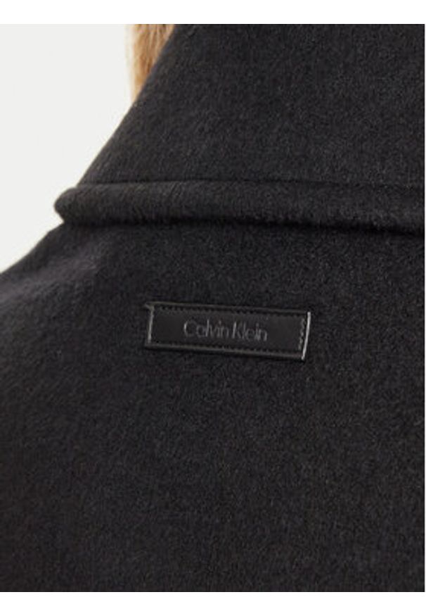 Calvin Klein Płaszcz wełniany K20K207699 Czarny Regular Fit. Kolor: czarny. Materiał: syntetyk