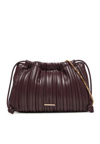 Calvin Klein Torebka Plisse Drawstring Bag LV04F3076G Bordowy. Kolor: czerwony. Materiał: skórzane