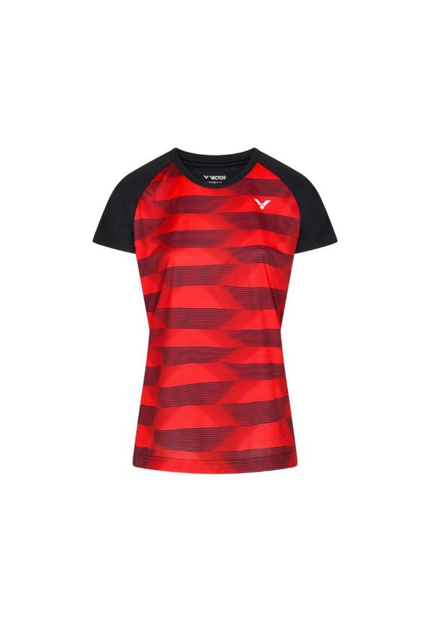 Koszulka do tenisa damska Victor T-34102 CD. Kolor: czarny, czerwony. Sport: tenis
