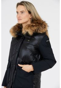 Blauer USA - BLAUER Czarna damska puchowa kurtka Gwendolyn z kapturem, Rozmiar XS. Typ kołnierza: kaptur. Kolor: czarny. Materiał: puch #6