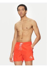 Calvin Klein Swimwear Szorty kąpielowe KM0KM01101 Czerwony Regular Fit. Kolor: czerwony. Materiał: syntetyk #3