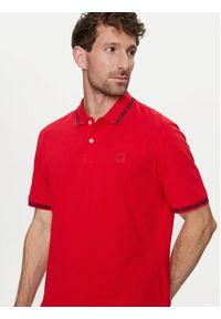 Bugatti Polo 8150 55001A Czerwony Slim Fit. Typ kołnierza: polo. Kolor: czerwony. Materiał: bawełna #5