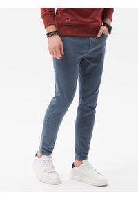 Ombre Clothing - Spodnie męskie jeansowe o kroju SLIM FIT P1058 - granatowe - XXL. Okazja: na co dzień. Kolor: niebieski. Materiał: jeans. Wzór: gładki. Styl: casual, elegancki, sportowy #3