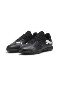 Puma - Młodzieżowe buty piłkarskie FUTURE 7 PLAY TT PUMA Black White. Kolor: biały, czarny, wielokolorowy. Materiał: syntetyk, materiał. Sport: piłka nożna