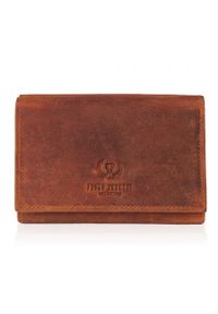 Portfel skórzany vintage PAOLO PERUZZI pomarańczowy T-33-OR. Kolor: pomarańczowy. Materiał: skóra #1