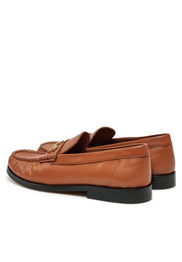TOMMY HILFIGER - Tommy Hilfiger Mokasyny Soft Leather Horsebit Loafer FW0FW08414 Pomarańczowy. Kolor: pomarańczowy. Materiał: skóra